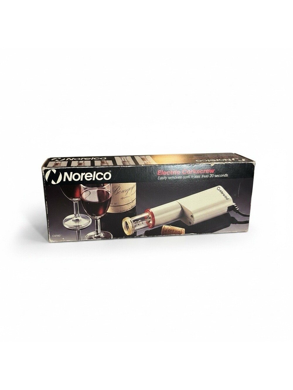 Vintage Norelco Electric Corkscrew 1985 Wine Cork Remover Brand New
